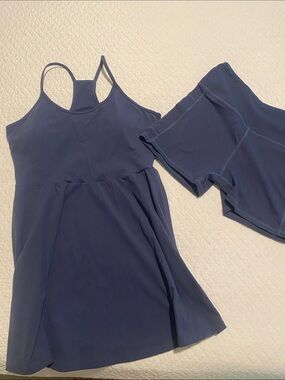 Navy Athletic Tank Dress with Matching Bike Shorts